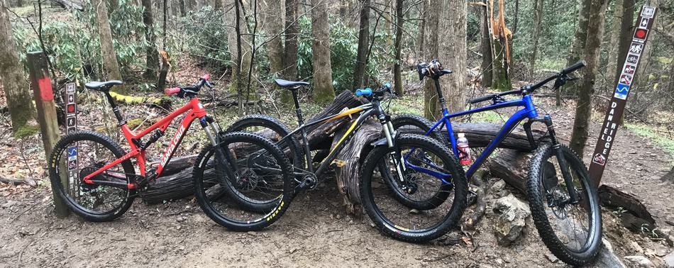 Three Mountain Bikes Resting